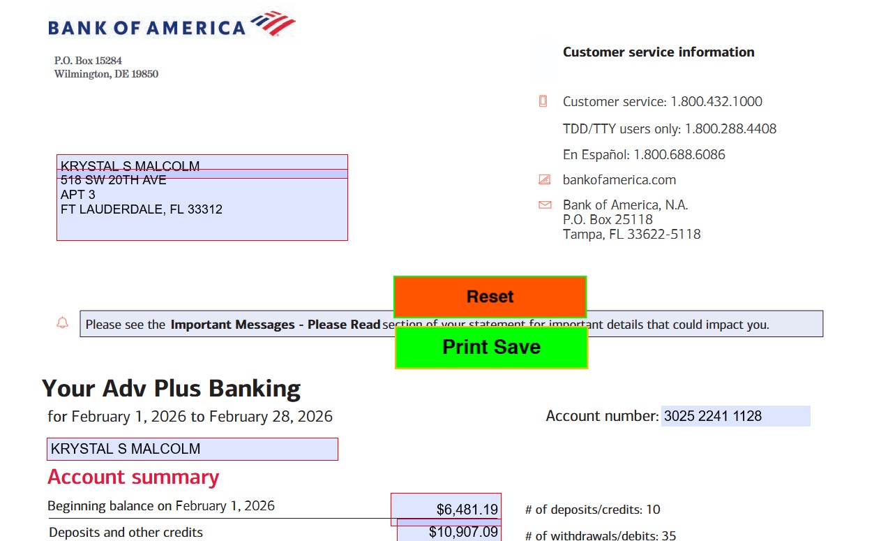 2026 February BofA Personal statement template